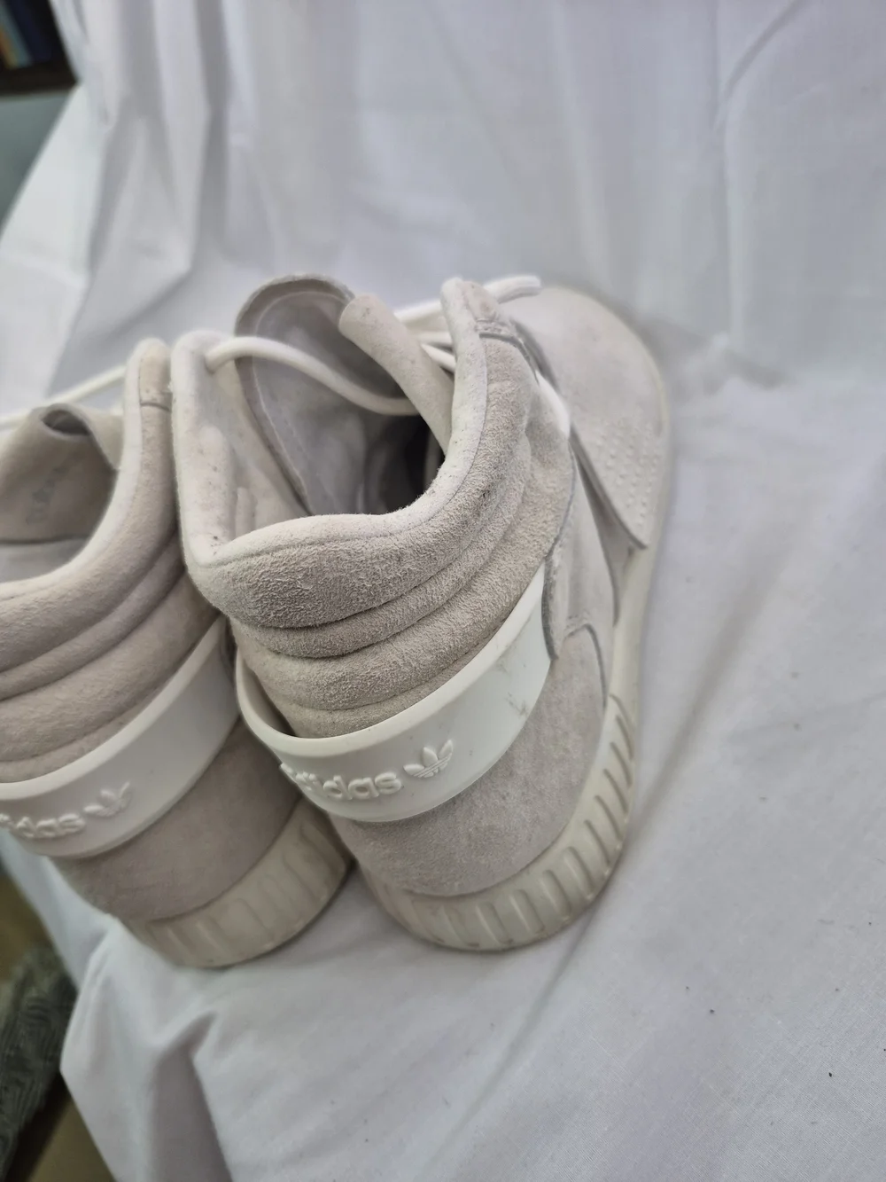 adidas Off-White Suede High-Top Sneakers‎ with Midfoot Strap 8